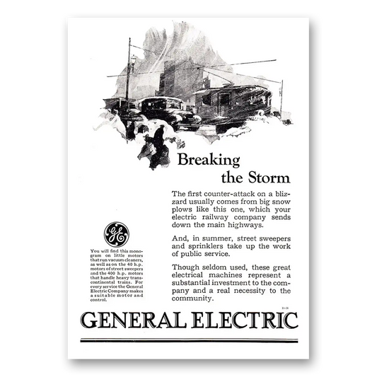 1925 General Electric Breaking the Storm Vintage Magazine Print Ad