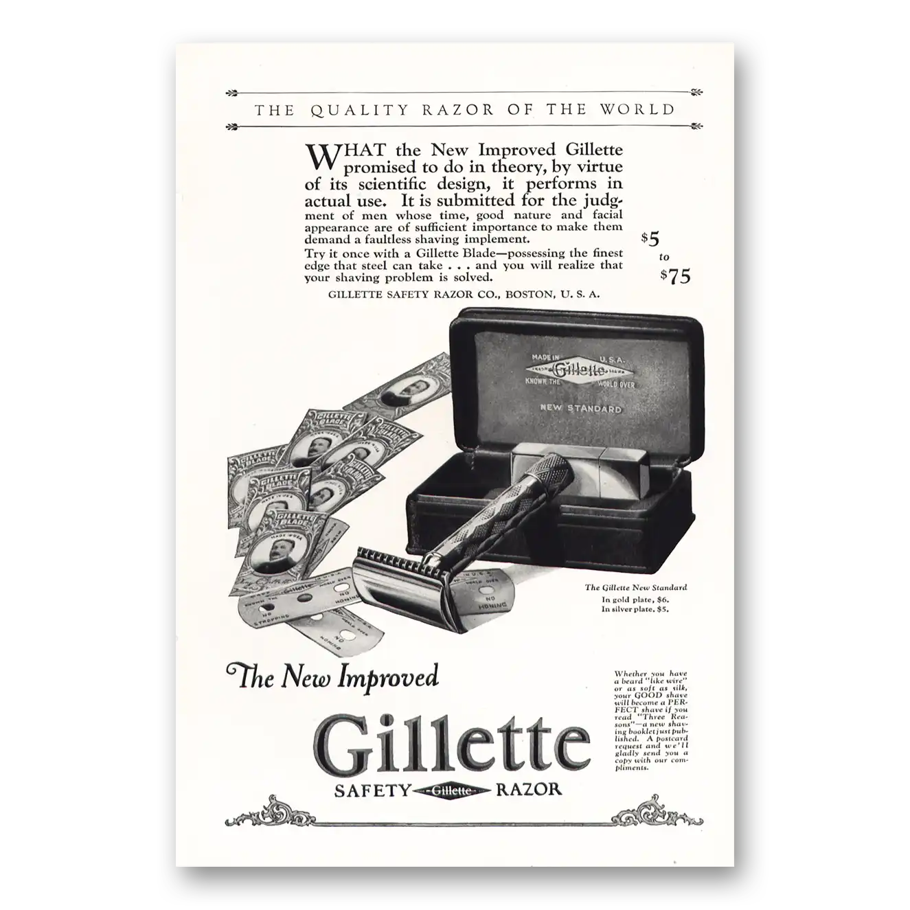 1925 Gillette Razor Promised to Do In Theory Vintage Magazine Print Ad