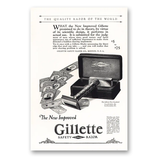 1925 Gillette Razor Promised to Do In Theory Vintage Magazine Print Ad