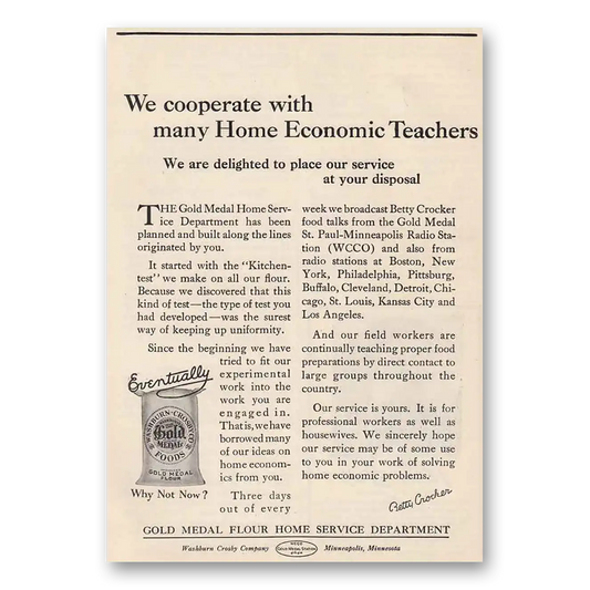 1925 Gold Medal Flour Home Economic Teachers Vintage Magazine Print Ad