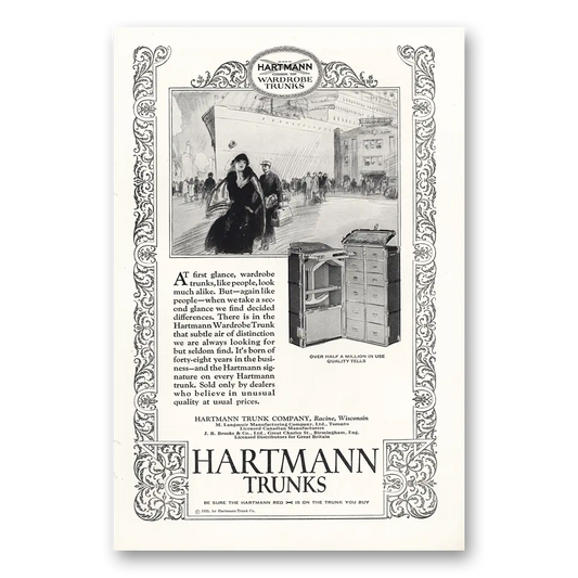 1925 Hartmann Wardrobe Trunks Trunks At First Glance Wardrobe Trunks Vintage Magazine Print Ad