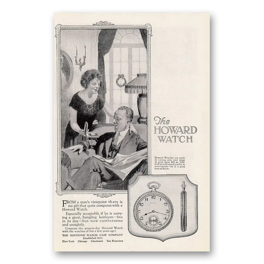 1925 Howard Watch From a Mans Viewpoint Vintage Magazine Print Ad
