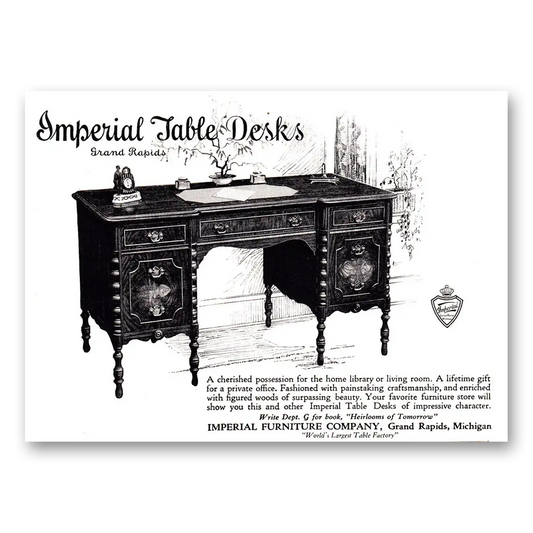 1925 Imperial Furniture Table Desks Vintage Magazine Print Ad