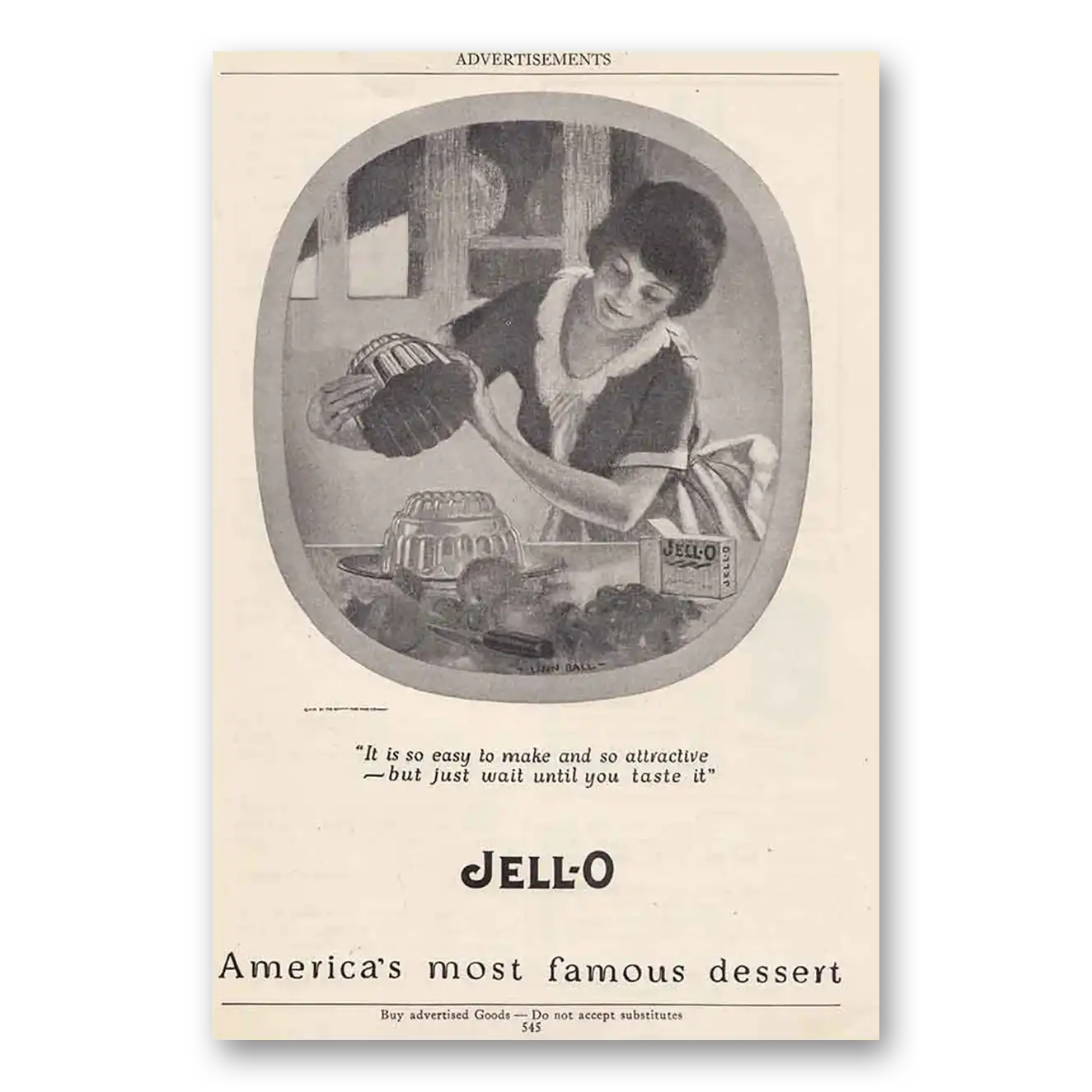 1925 Jell-O Easy to Make and So Attractive Vintage Magazine Print Ad