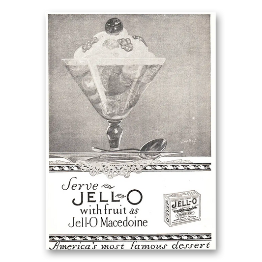 1925 Jell-O With Fruit as Jell O Macedoine Vintage Magazine Print Ad