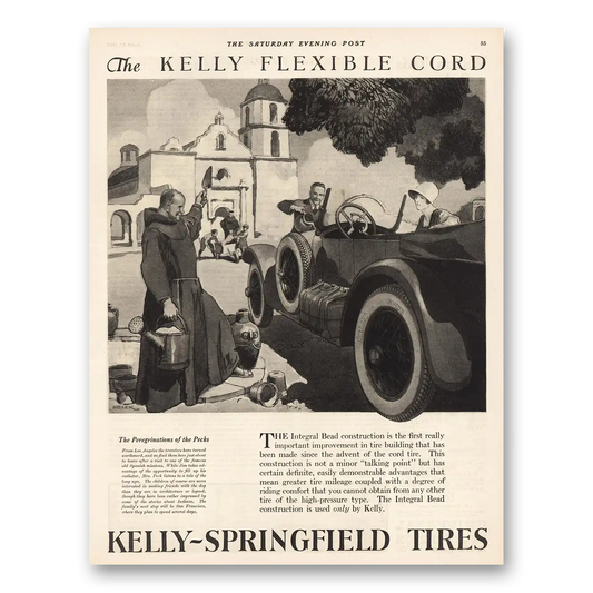 1925 Kelly Springfield Tires Peregrinations of the Pecks Vintage Magazine Print Ad