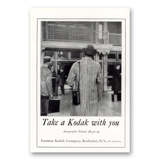 1925 Kodak Autographic Camera Take a Kodak With You Autographic Vintage Magazine Print Ad