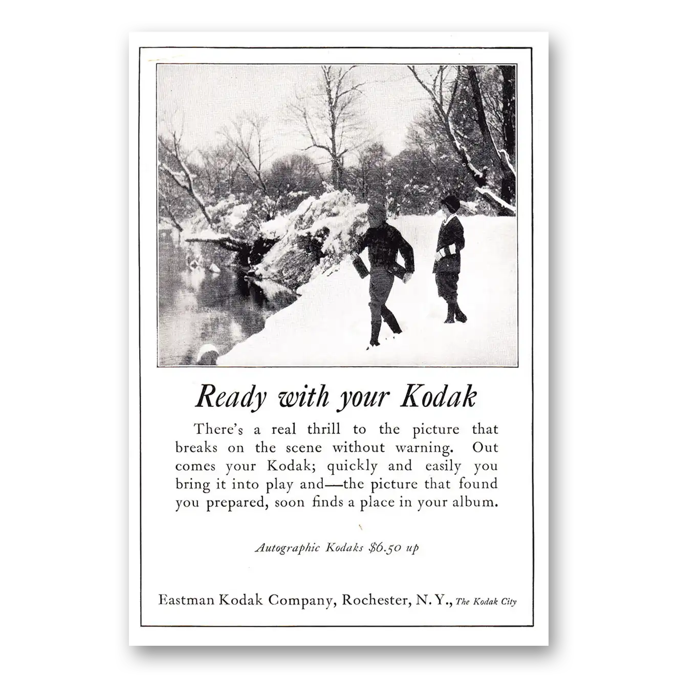 1925 Kodak Autographic Camera Ready With Your Kodak Autographic Vintage Magazine Print Ad