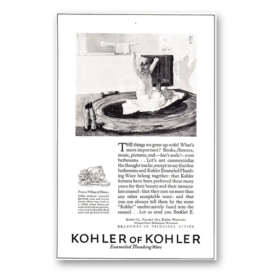 1925 Kohler Things We Grow Up With Vintage Magazine Print Ad