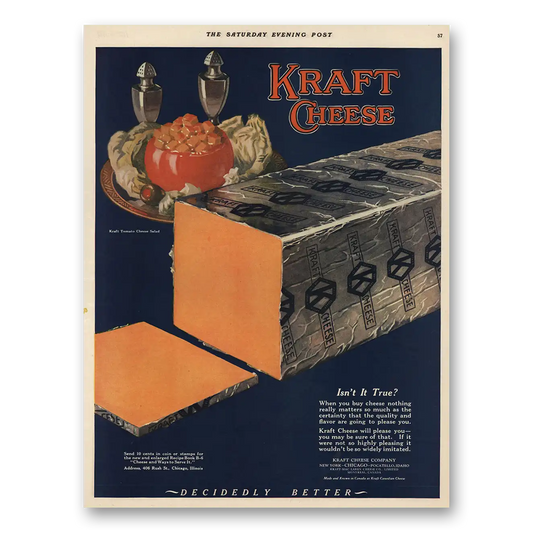 1925 Kraft Cheese Isn't It True Vintage Magazine Print Ad