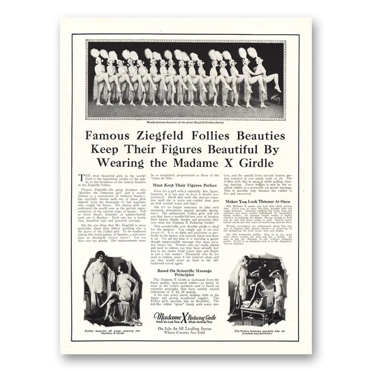 1925 Madame X Girdle Ziegfeld Follies Vintage Magazine Print Ad