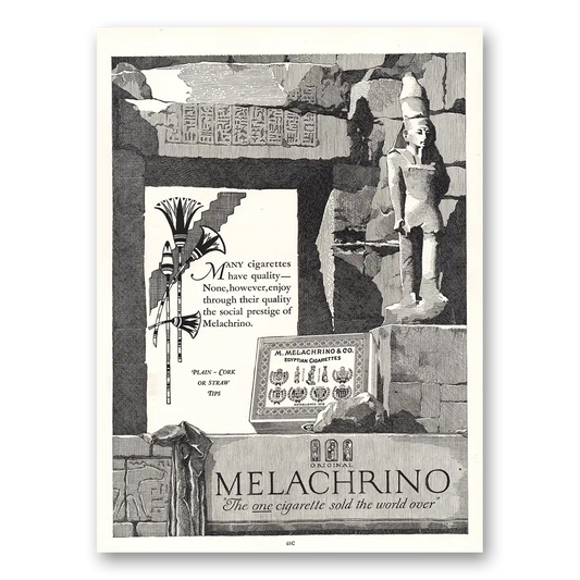 1925 Melachrino Cigarettes Social Prestige Vintage Magazine Print Ad