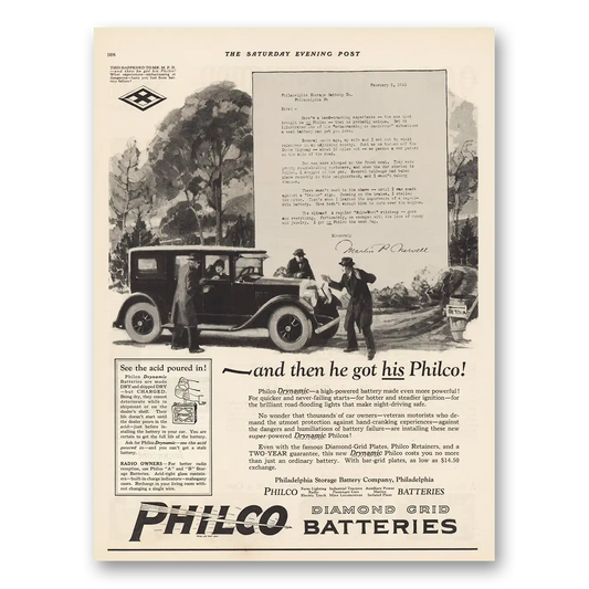 1925 Philco Batteries And Then He Got His Philco Vintage Magazine Print Ad