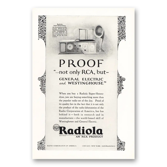 1925 RCA Radiola Radio Proof Not Only RCA Vintage Magazine Print Ad