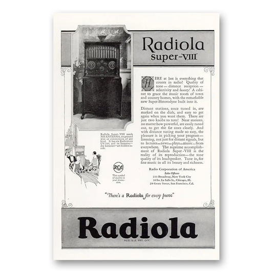 1925 RCA Radiola Radio Super VIII There At Last Is Everything Vintage Magazine Print Ad