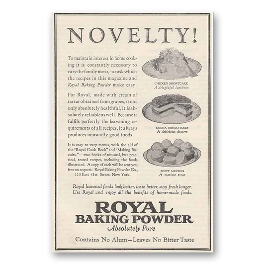 1925 Royal Baking Powder Novelty Vintage Magazine Print Ad