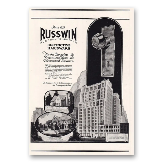 1925 Russwin Hardware For the Bungalow the Pretentious Home Vintage Magazine Print Ad