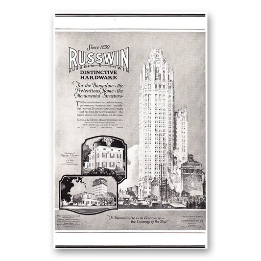 1925 Russwin Hardware Chicago Tribune Hollywood Athletic Club Vintage Magazine Print Ad