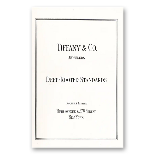 1925 Tiffany & Co Deep Rooted Standards Vintage Magazine Print Ad