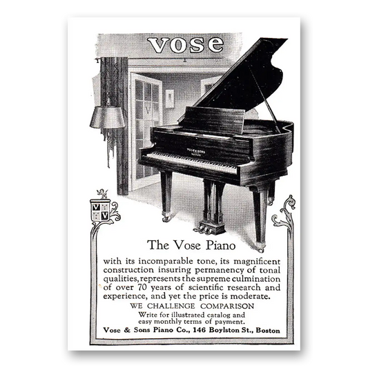 1925 Vose Piano Incomparable Tone Vintage Magazine Print Ad