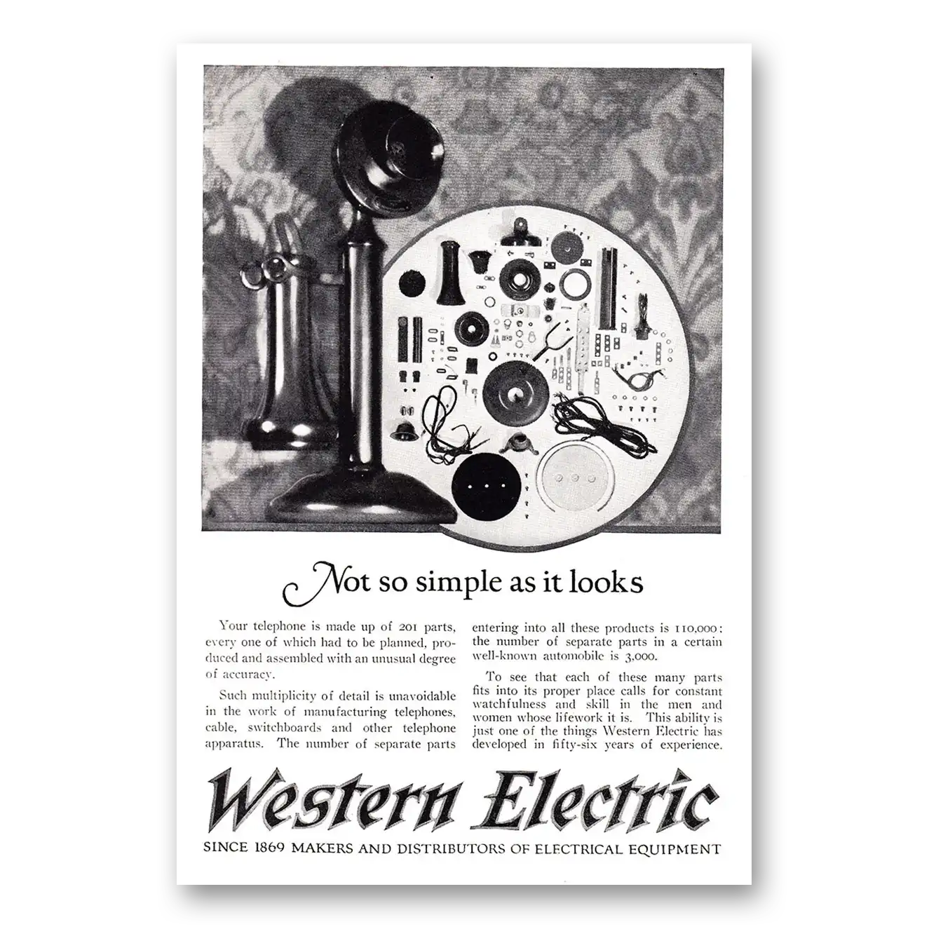 1925 Western Electric Not So Simple As It Looks Vintage Magazine Print Ad