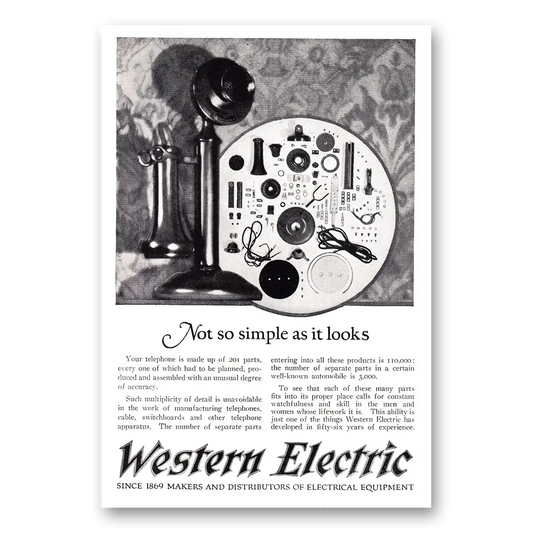 1925 Western Electric Not So Simple As It Looks Vintage Magazine Print Ad