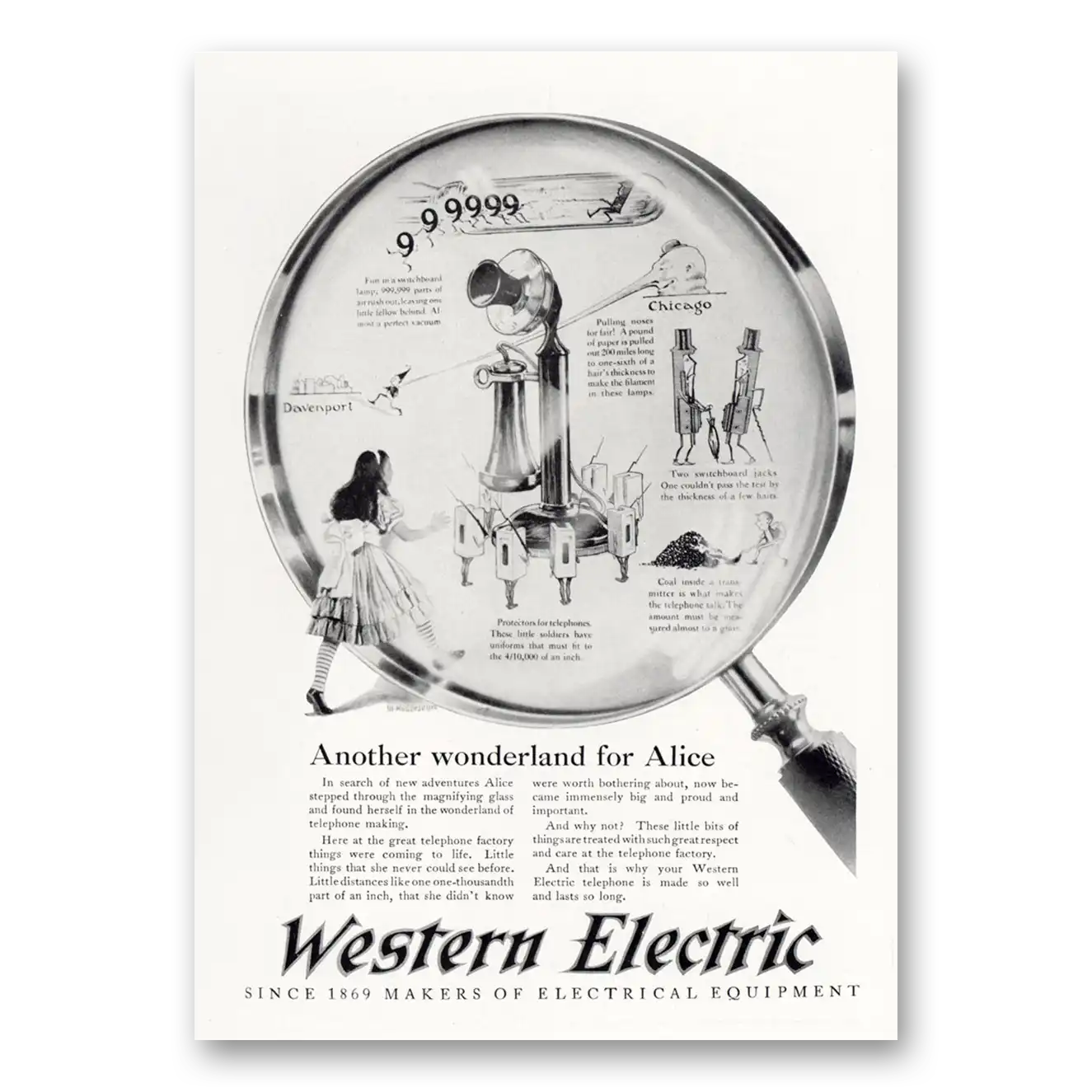 1925 Western Electric Another Wonderland for Alice Vintage Magazine Print Ad