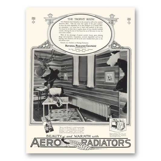 1926 Aero Radiators Trophy Room Vintage Magazine Print Ad