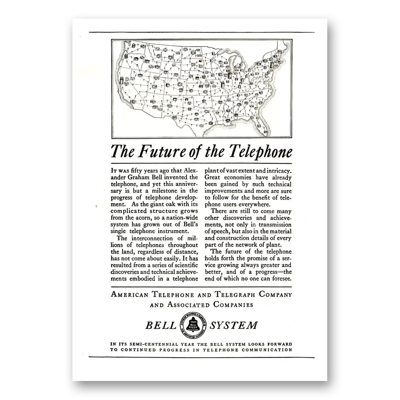 1926 American Telephone Future of the Telephone Vintage Magazine Print Ad