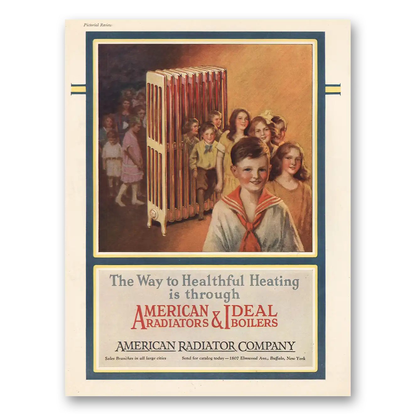 1926 American Radiator Healthful Heating Vintage Magazine Print Ad