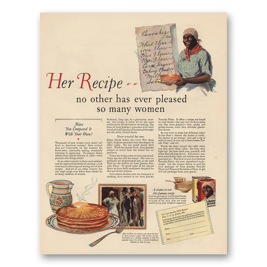 1926 Aunt Jemima No Other Has Ever Pleased So Many Women Vintage Magazine Print Ad