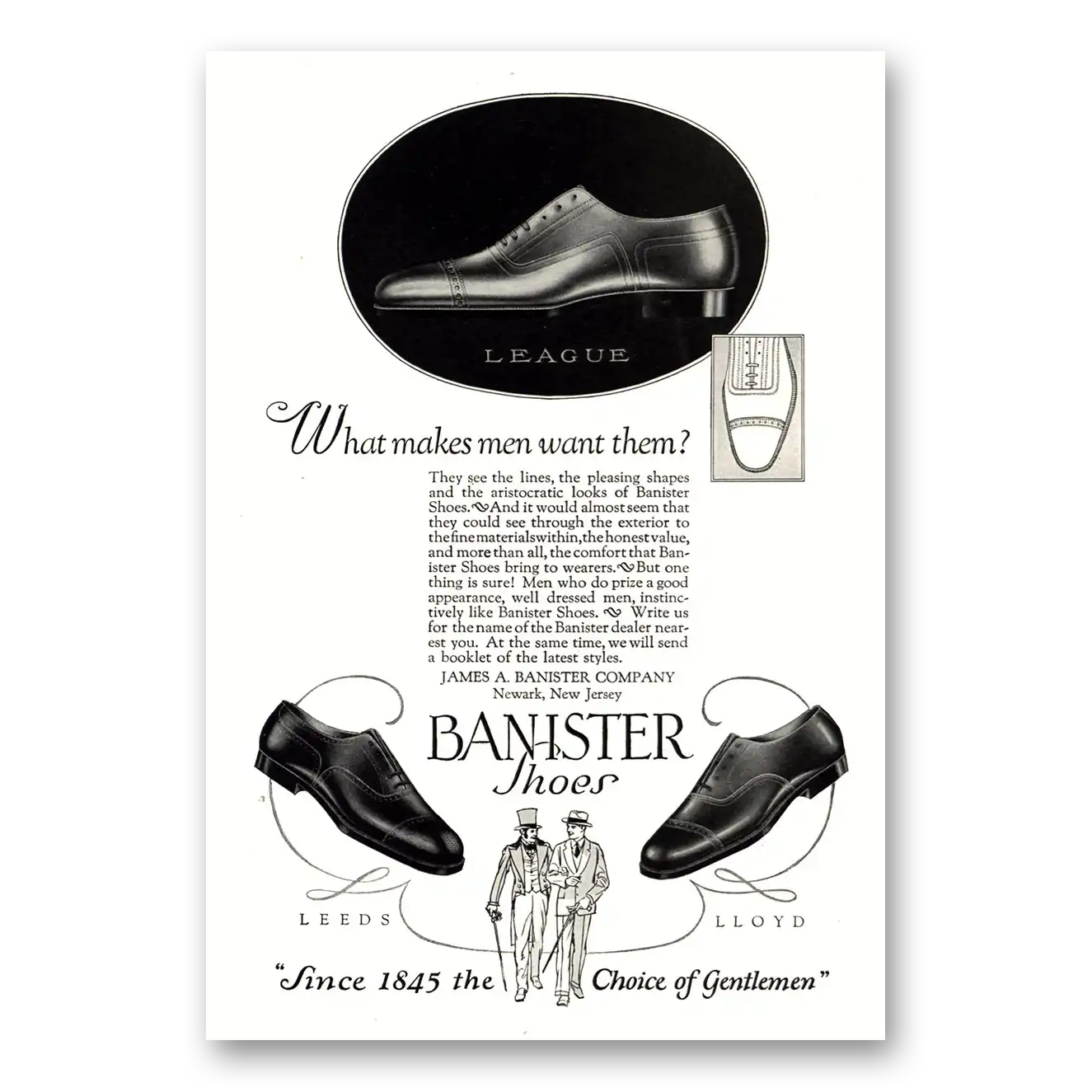 1926 Banister Shoes League Leeds Lloyd Vintage Magazine Print Ad