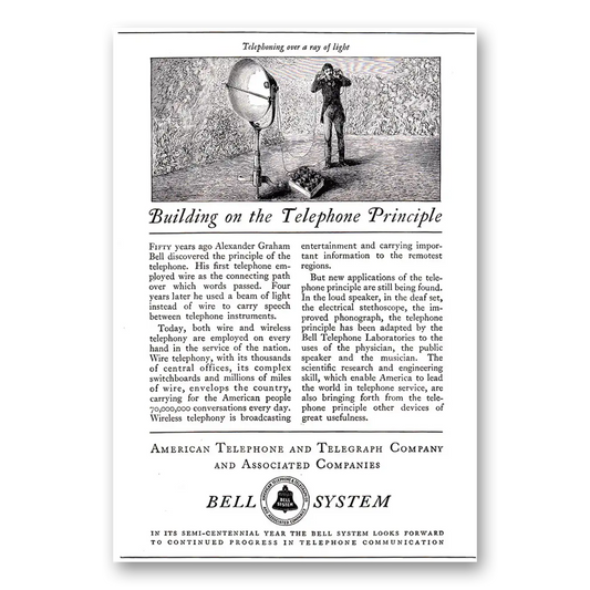 1926 American Telephone Building on the Telephone Principle Vintage Magazine Print Ad