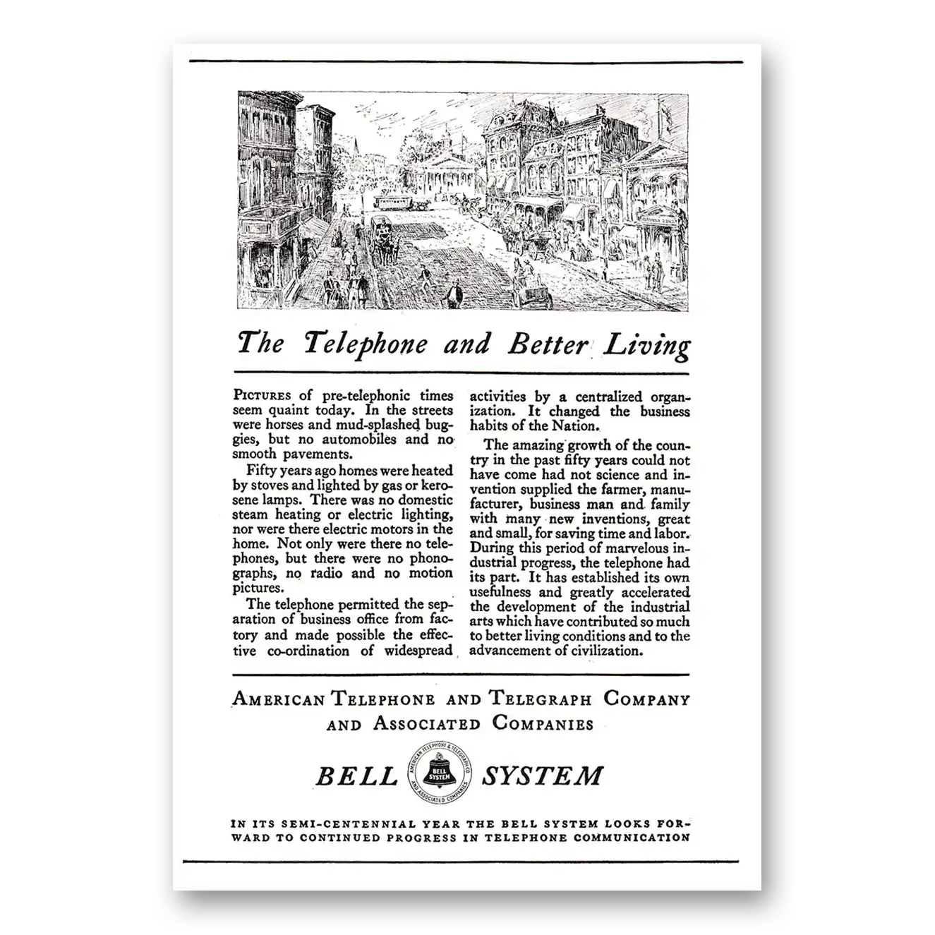 1926 American Telephone Telephone and Better Living Vintage Magazine Print Ad