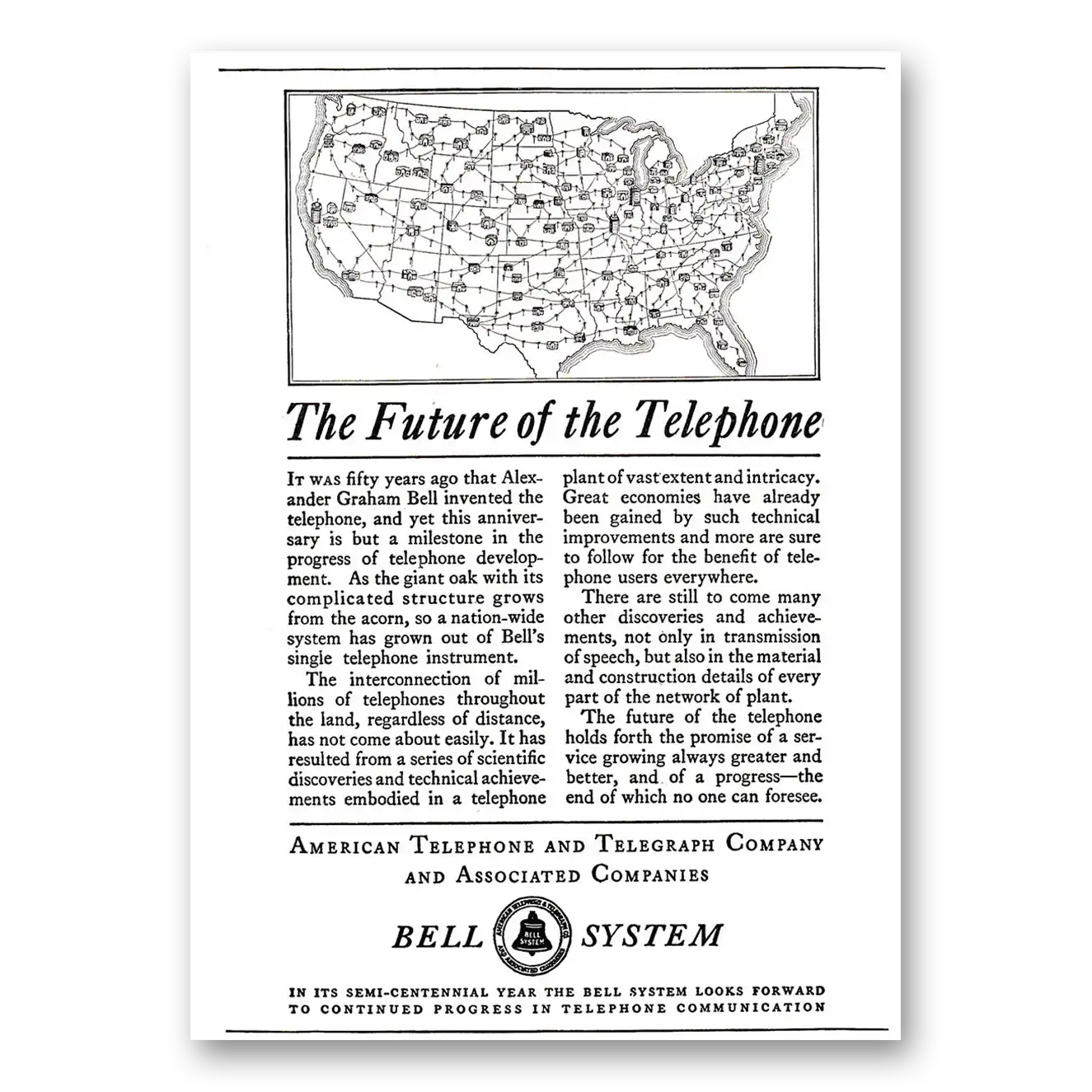 1926 American Telephone Future of the Telephone Vintage Magazine Print Ad