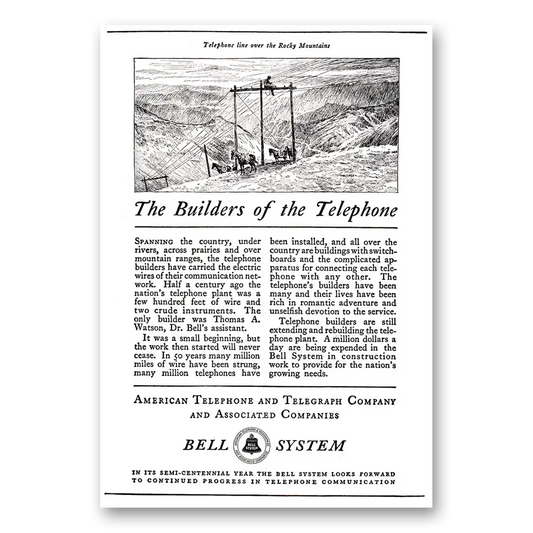 1926 American Telephone Builders of the Telephone Vintage Magazine Print Ad