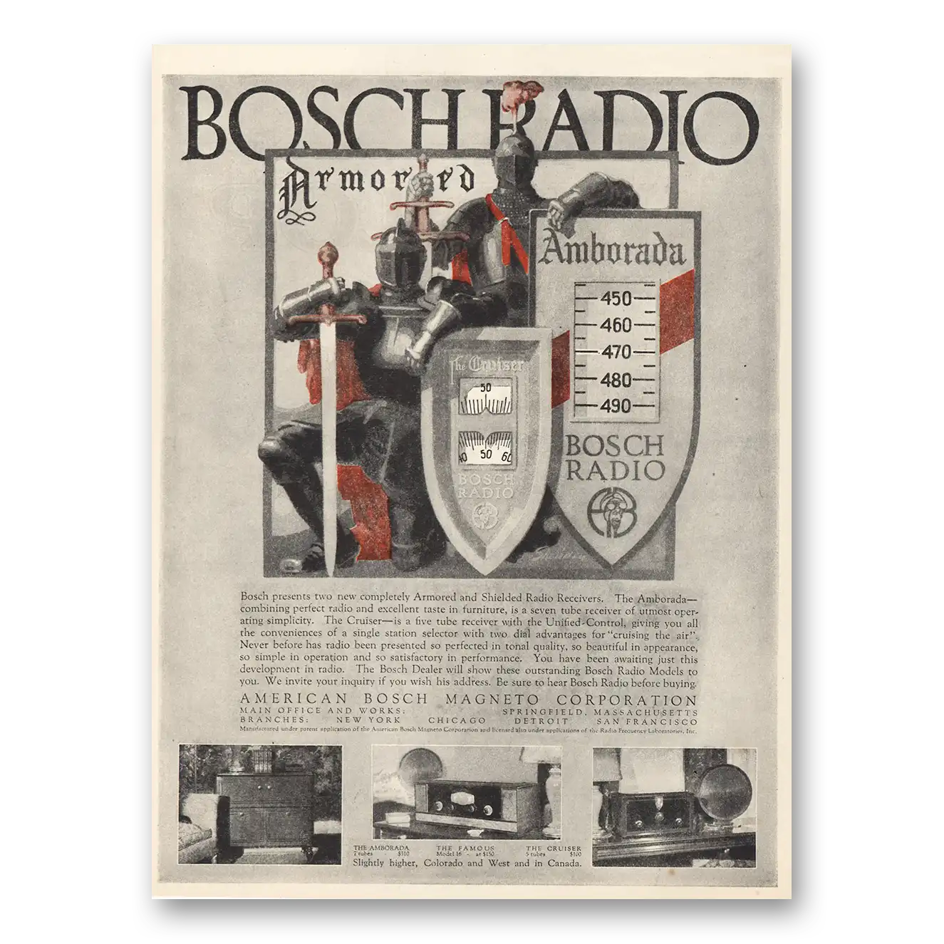 1926 Bosch Radio Amborada Vintage Magazine Print Ad