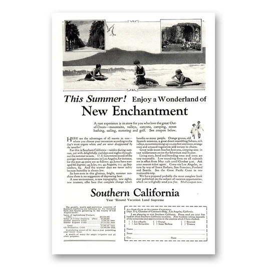 1926 Southern California Wonderland New Enchantment Vintage Magazine Print Ad