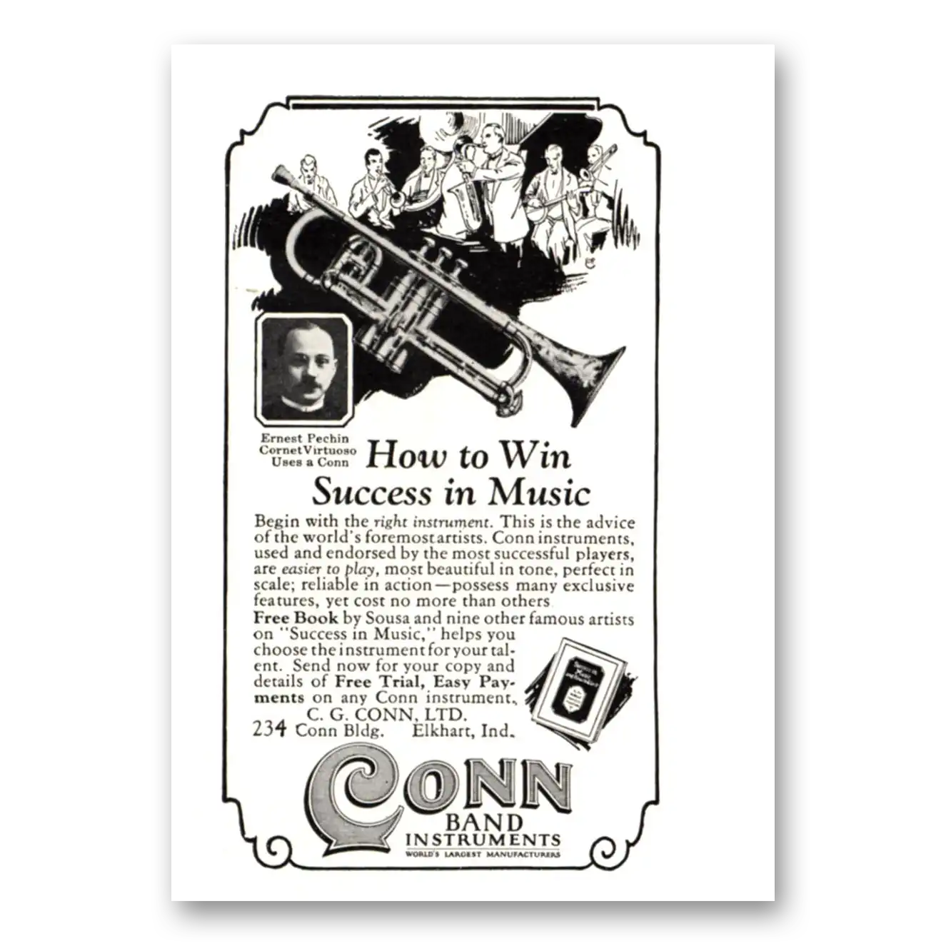 1926 Conn Band Instruments Win Success In Music Vintage Magazine Print Ad