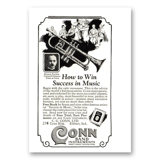 1926 Conn Band Instruments Win Success In Music Vintage Magazine Print Ad