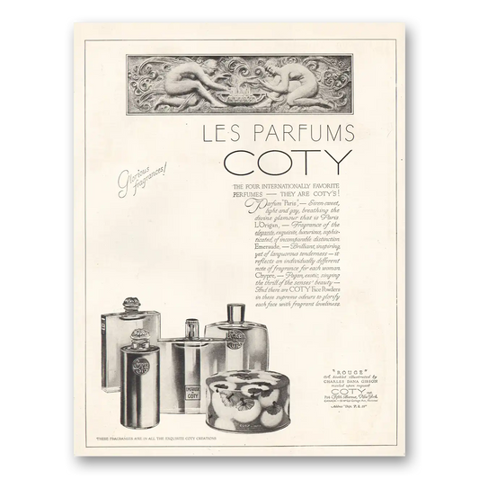 1926 Coty Perfume Les Parfums Glorious Fragrances Vintage Magazine Print Ad