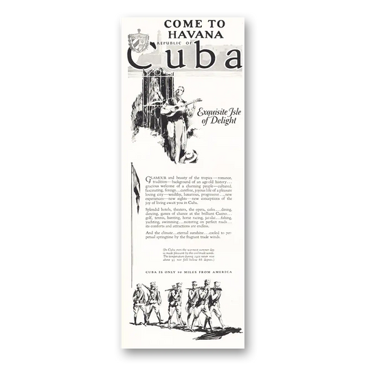 1926 Cuba Exquisite Isle of Delight Havana Vintage Magazine Print Ad