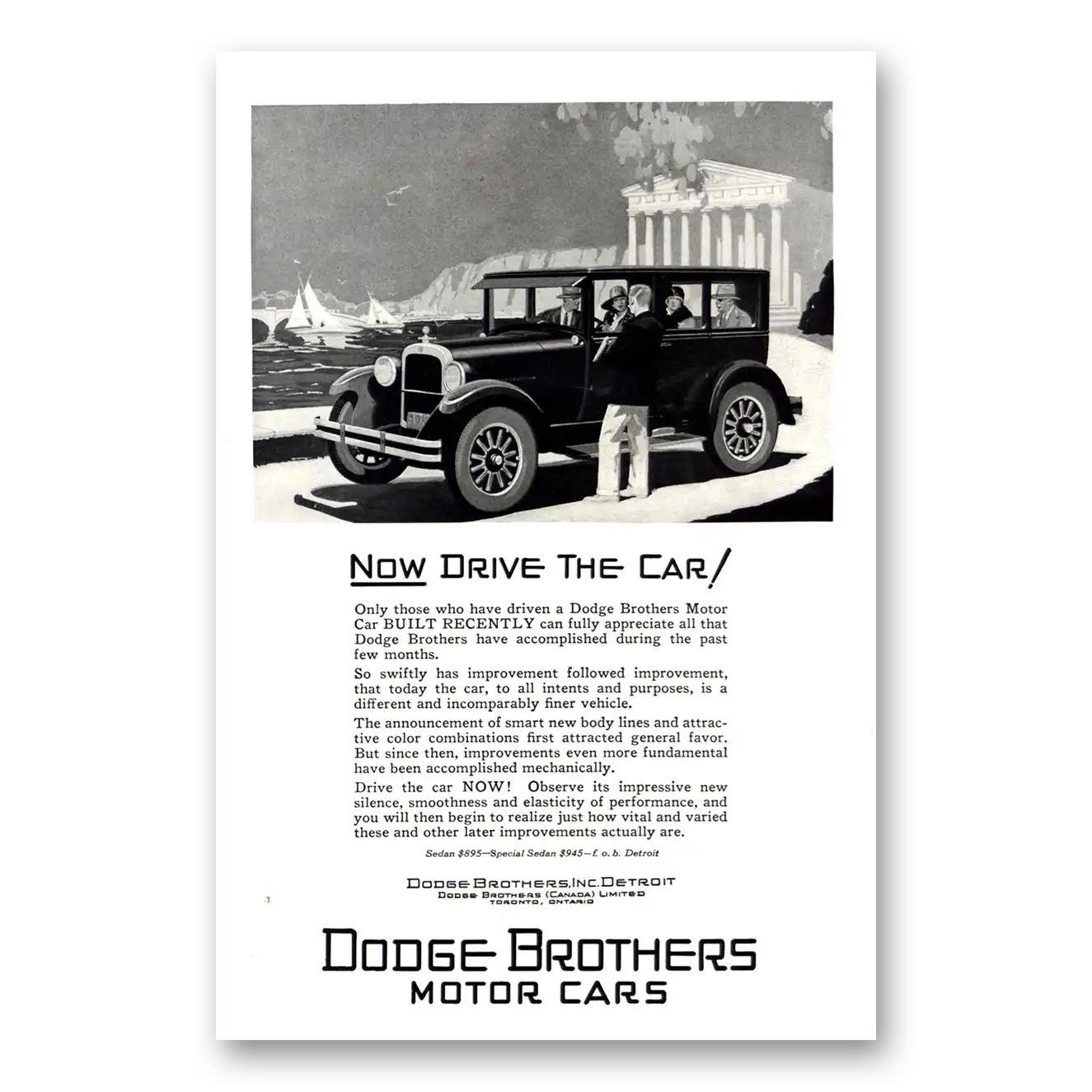 1926 Dodge Sedan Motor Cars Now Drive the Car Vintage Magazine Print Ad