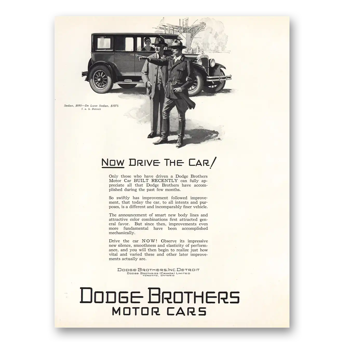 1926 Dodge Sedan Now Drive the Car Vintage Magazine Print Ad