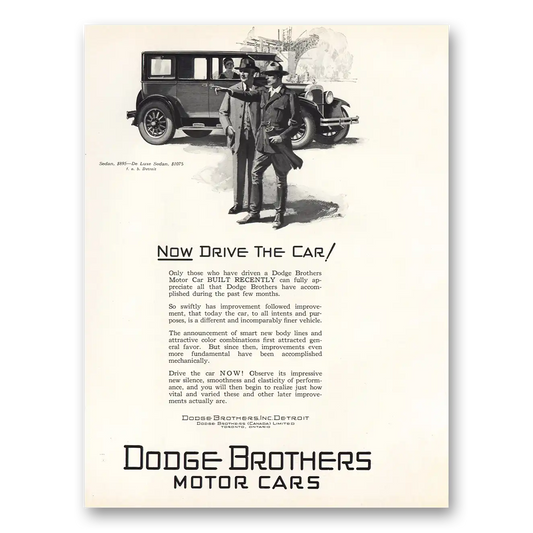 1926 Dodge Sedan Now Drive the Car Vintage Magazine Print Ad