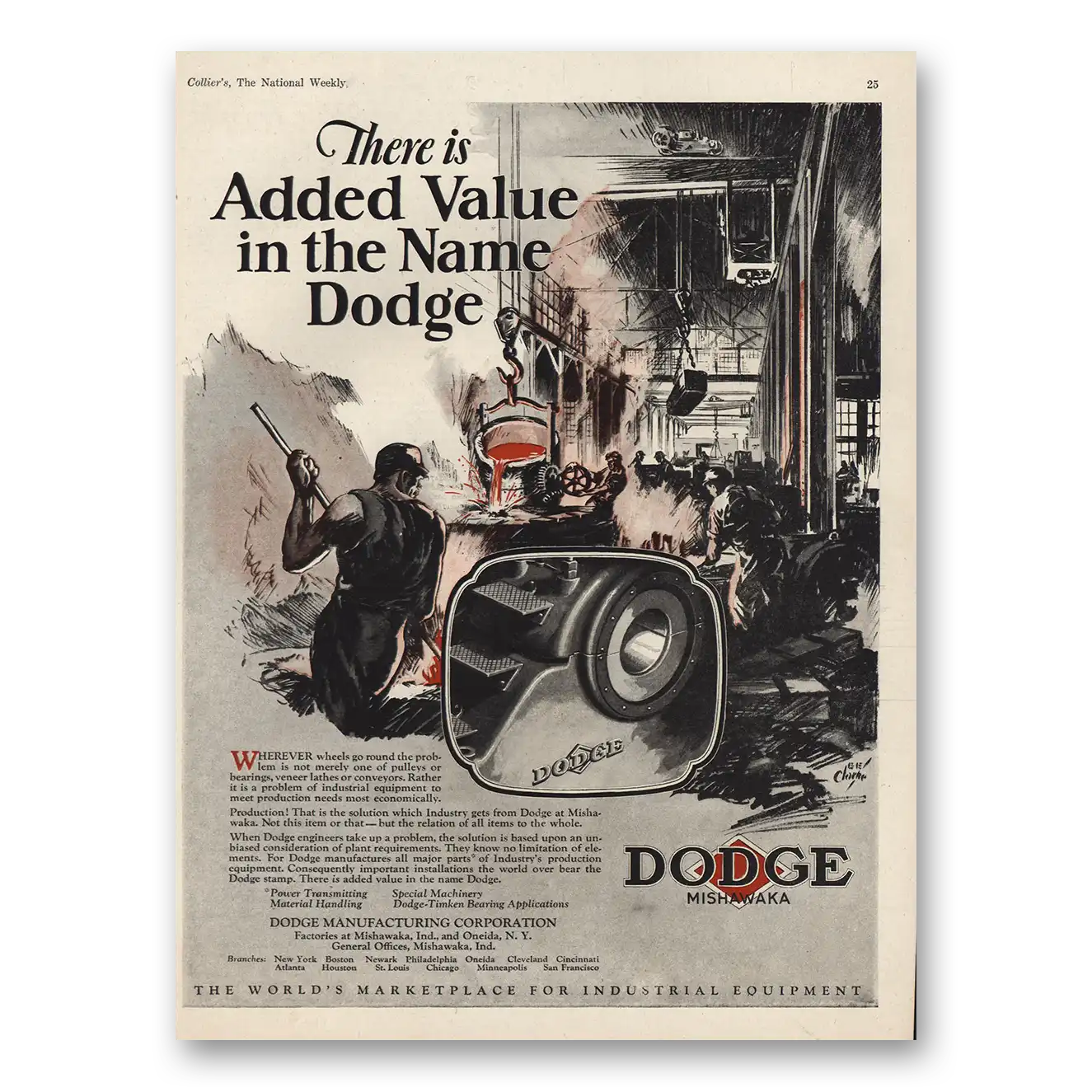 1926 Dodge Mishawaka Added Value In the Name Dodge Vintage Magazine Print Ad