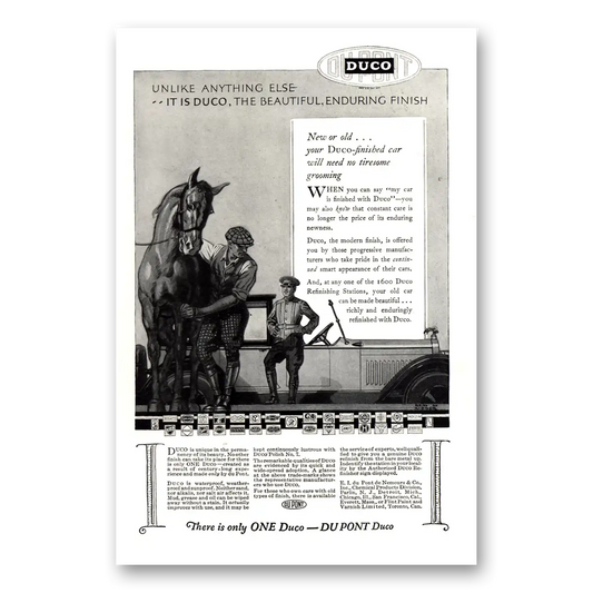 1926 DuPont Duco Duco Beautiful Enduring Finish Vintage Magazine Print Ad