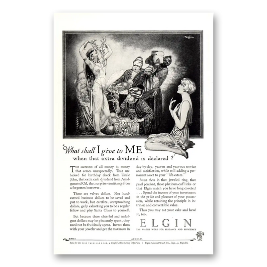 1926 Elgin Watch What Shall I Give to Me Vintage Magazine Print Ad