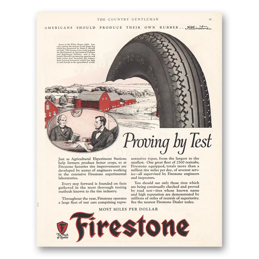 1926 Firestone Proving by Test Vintage Magazine Print Ad