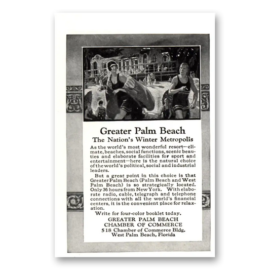 1926 Palm Beach Florida Nations Winter Metropolis Vintage Magazine Print Ad